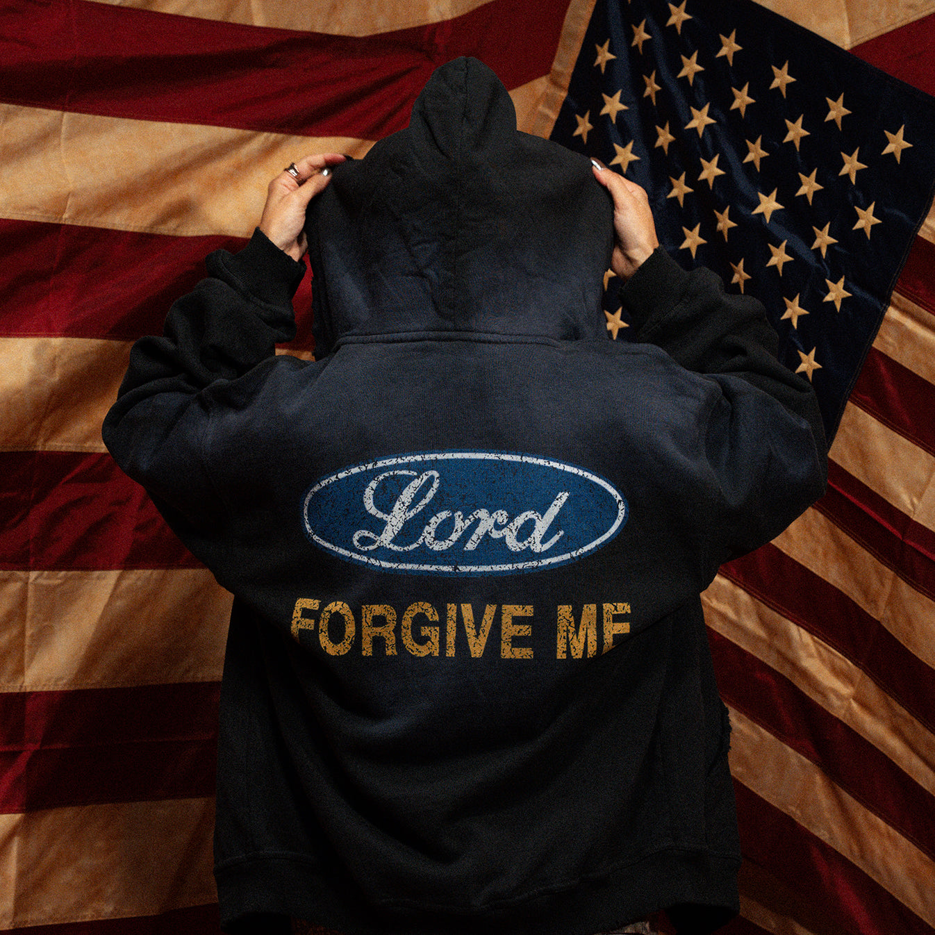 Lord Forgive Zip-Up Hoodie (Vintage Black)