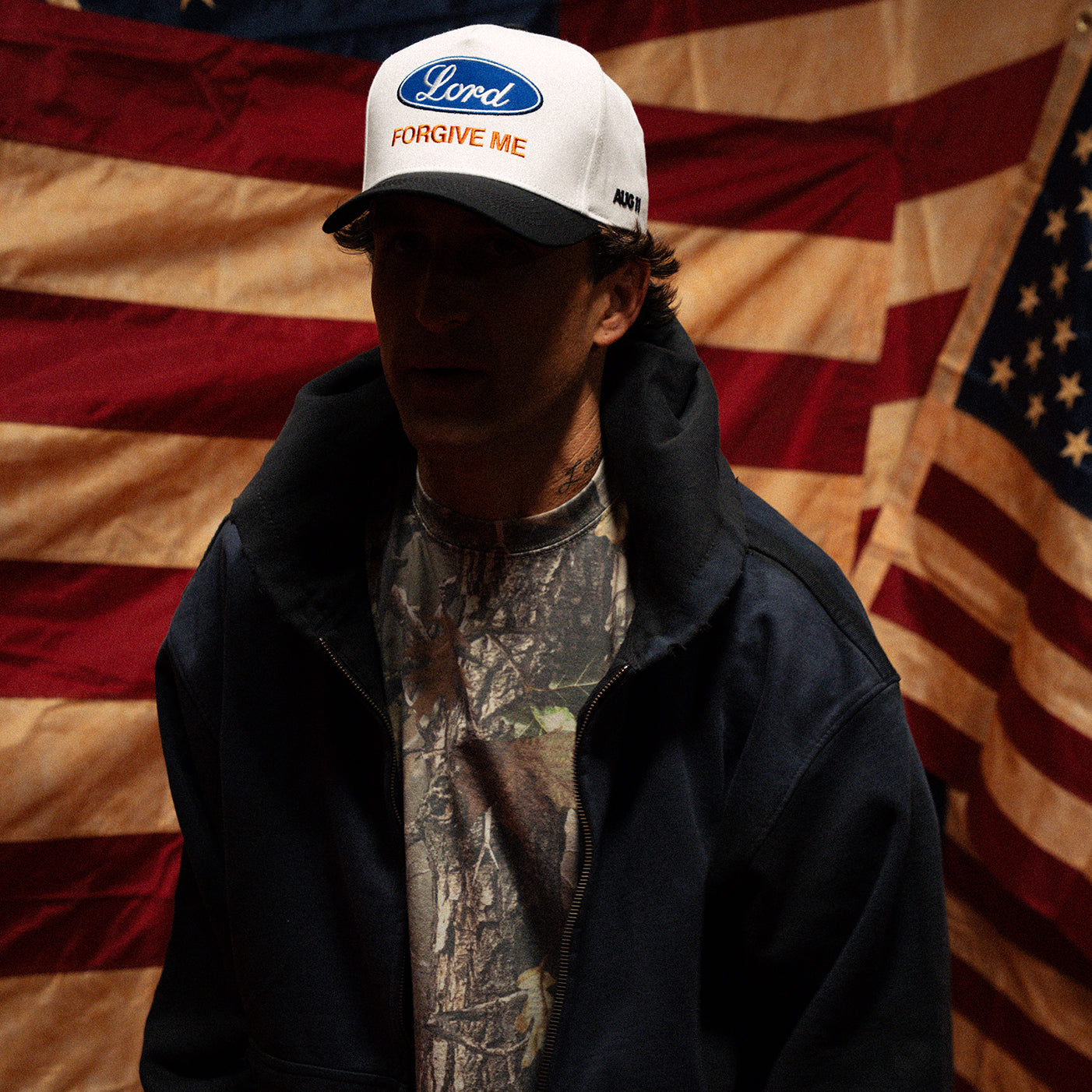 Lord Forgive Zip-Up Hoodie (Vintage Black)