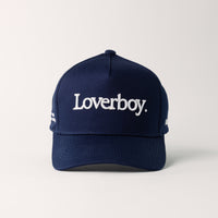 Loverboy 5 Panel Cotton Structured Snap Back Hat (Navy)