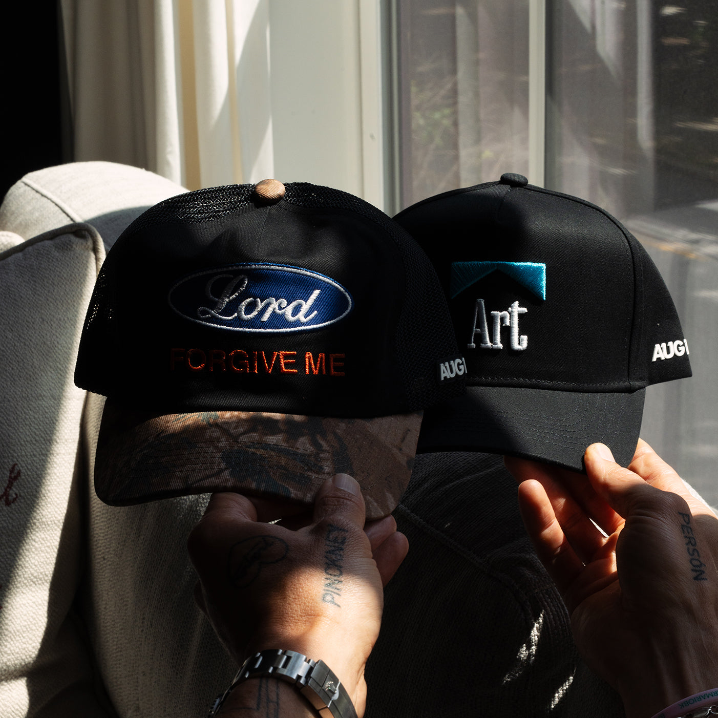Lord Forgive Me Camo/Blk (Unstructured Mesh Trucker)