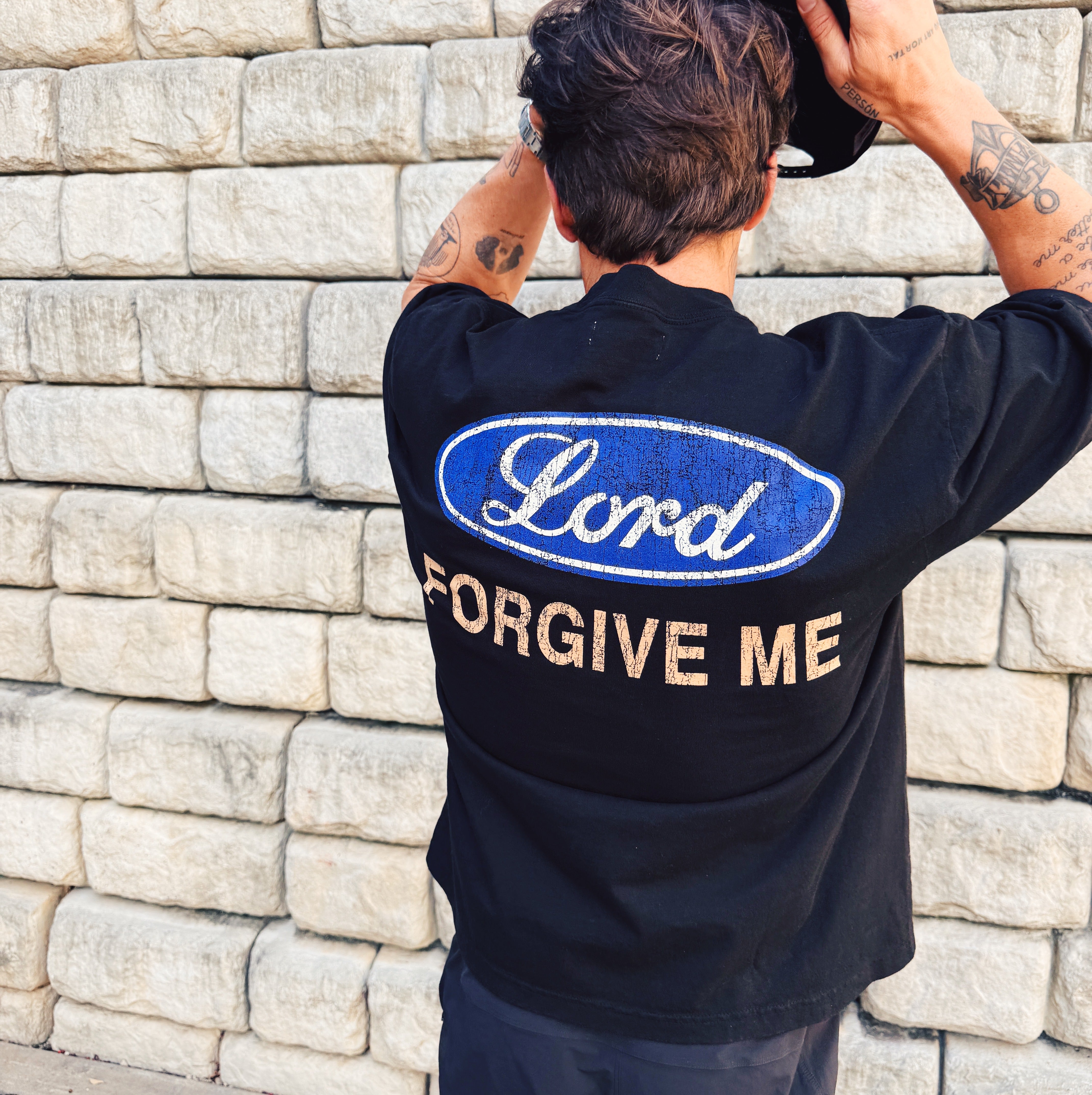 Lord Forgive T-Shirt (True Black) OVERSIZED