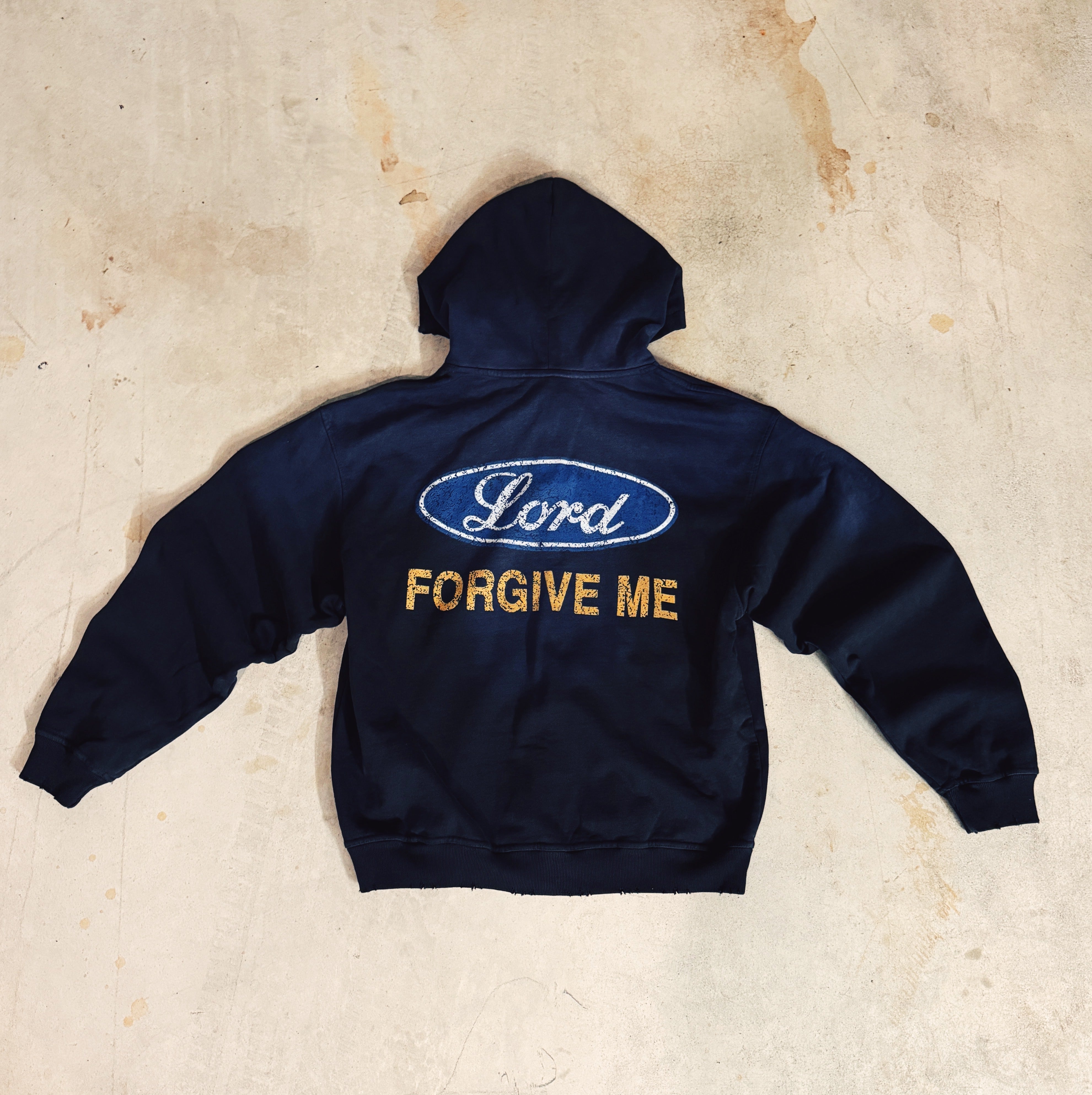Lord Forgive Zip-Up Hoodie (Vintage Black)