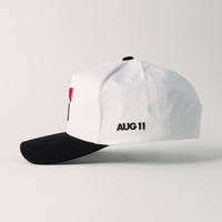 Art 5 Panel Cotton Structured Snapback Hat (White/Black)