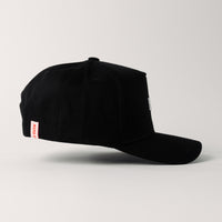 Him 5 Panel Cotton Structured Snap Back Hat (Black)