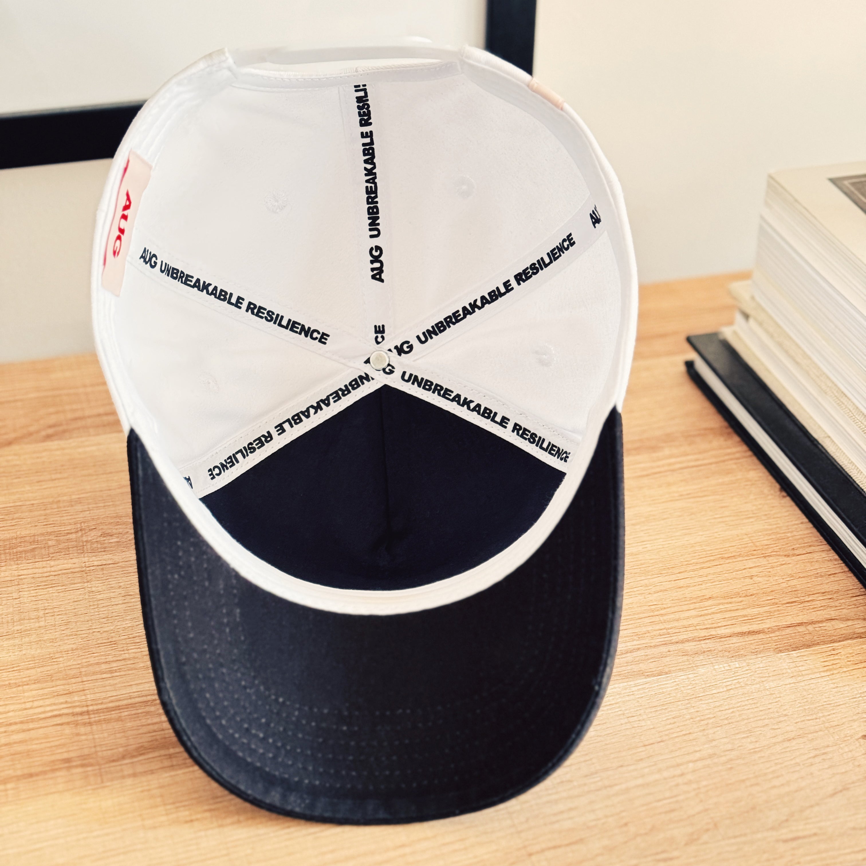 Art 5 Panel Cotton Structured Snapback Hat (White/Black)