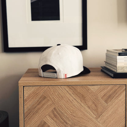 Art 5 Panel Cotton Structured Snapback Hat (White/Black)