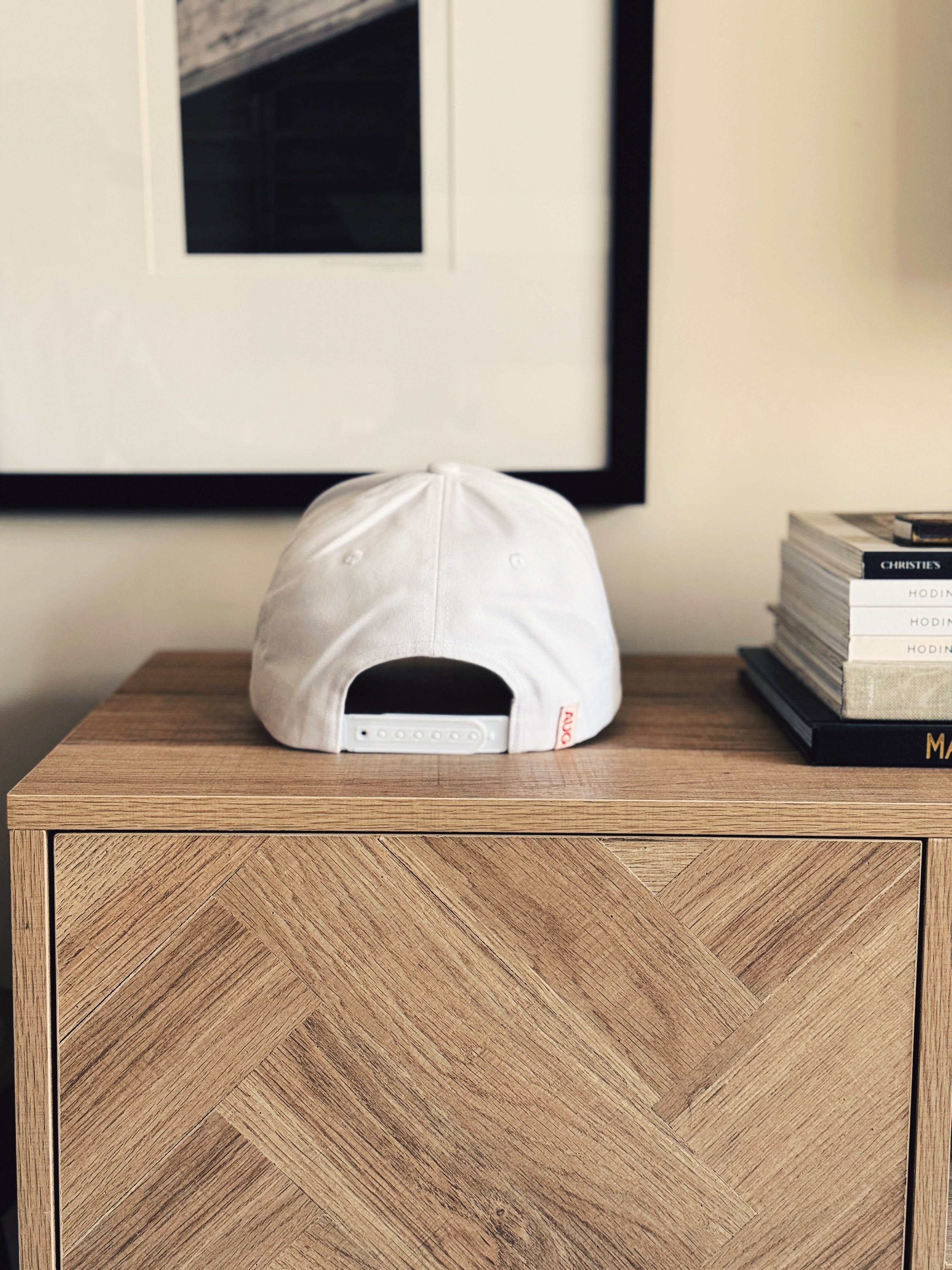 Art 5 Panel Cotton Structured Snapback Hat (White/White)