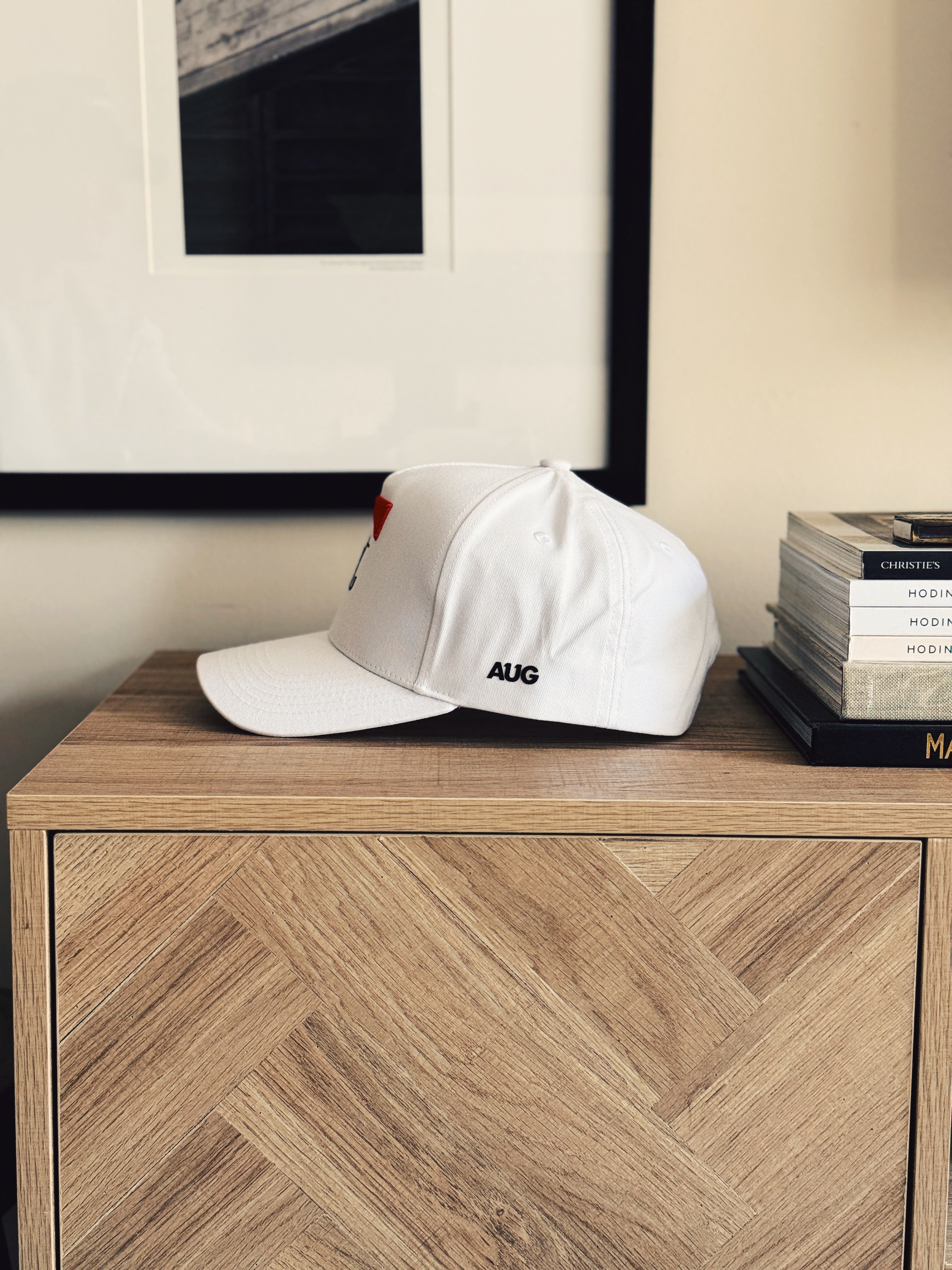 Art 5 Panel Cotton Structured Snapback Hat (White/White)