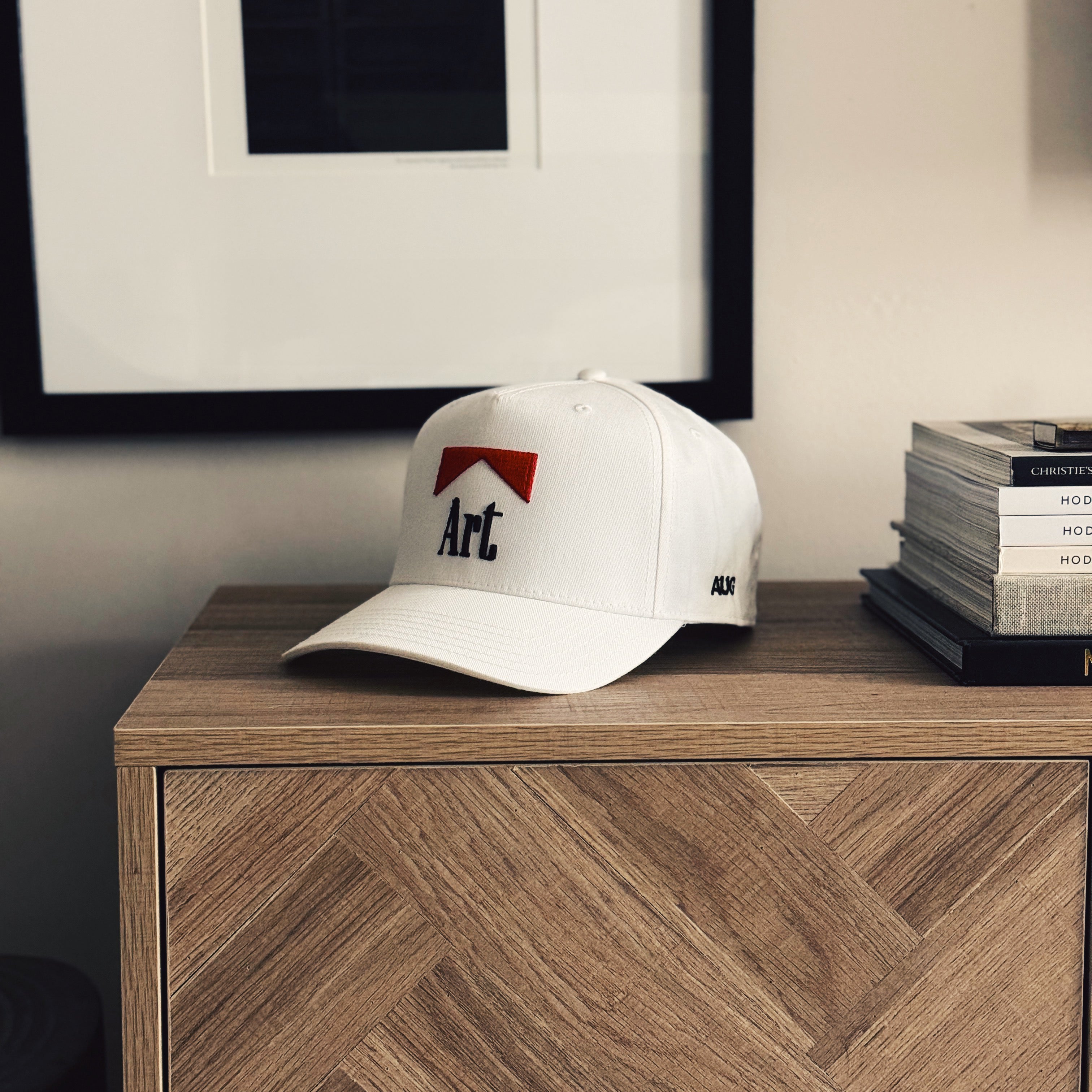 Art 5 Panel Cotton Structured Snapback Hat (White/White)