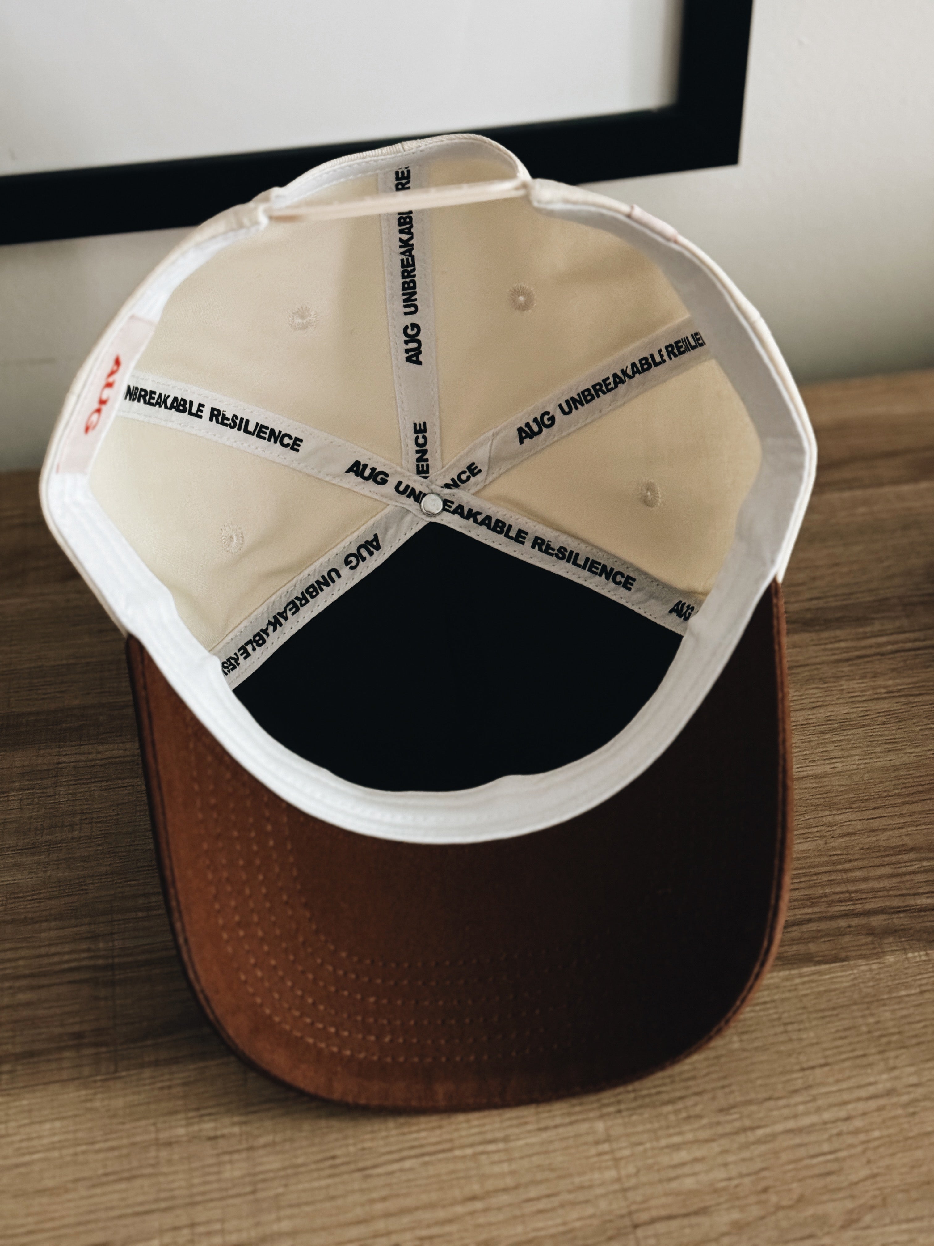 Darlin 5 Panel Cotton Structured Snapback Hat (Creme/Autumn)