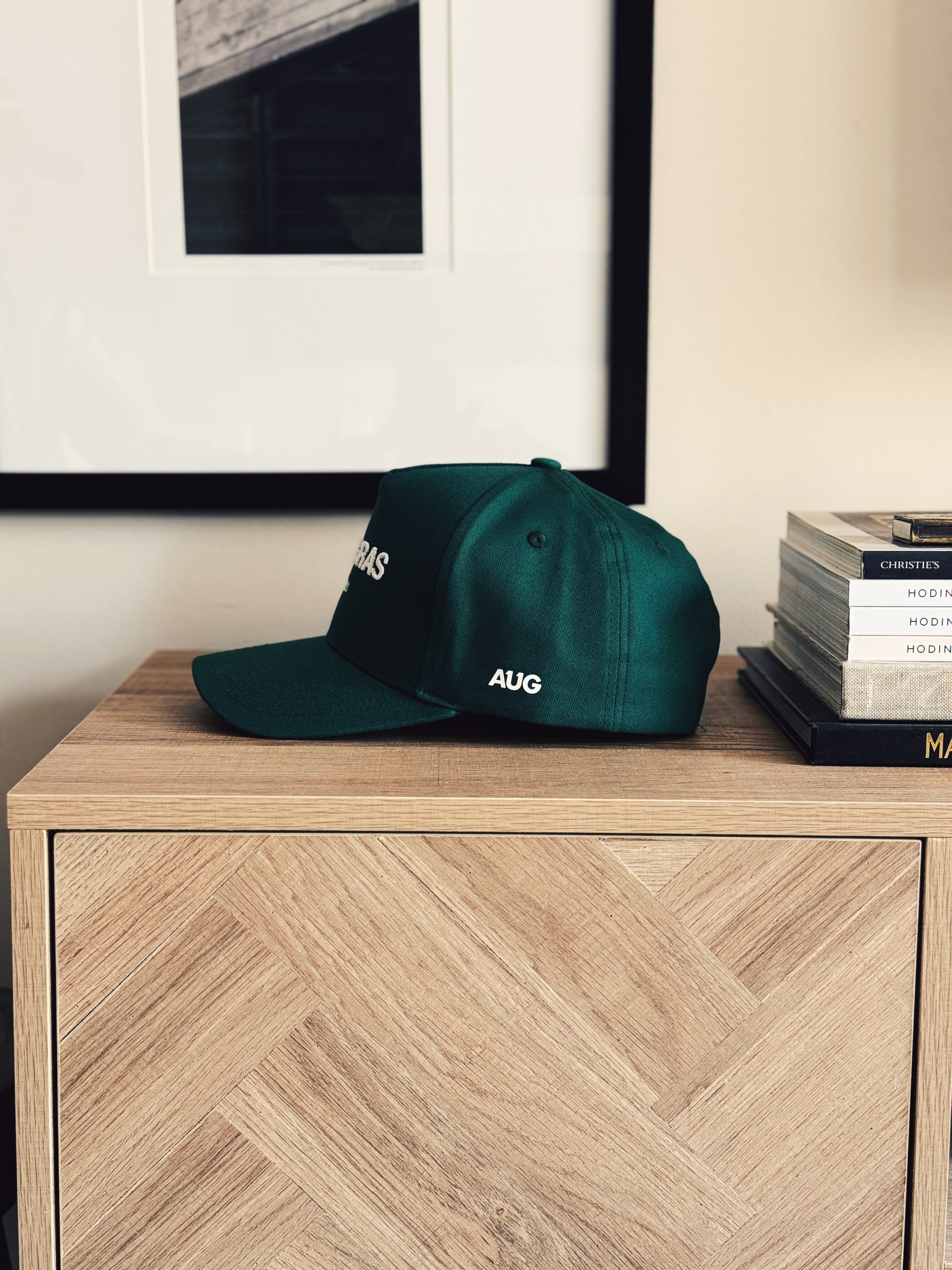 Foie Gras 5 Panel Cotton Structured Snapback Hat (Kelly Green)