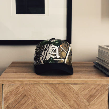 Laurel Cotton Structured 5 Panel Snap Back Hat (Camo/Black)