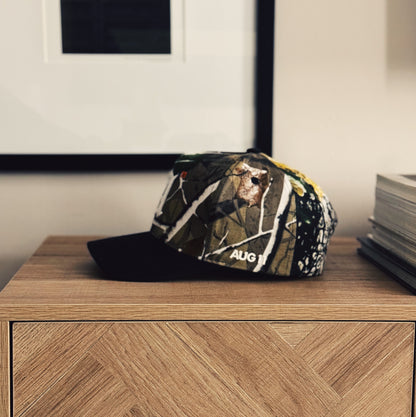 Laurel Cotton Structured 5 Panel Snap Back Hat (Camo/Black)